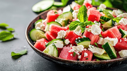 Melonen-Feta-Minze-Salat