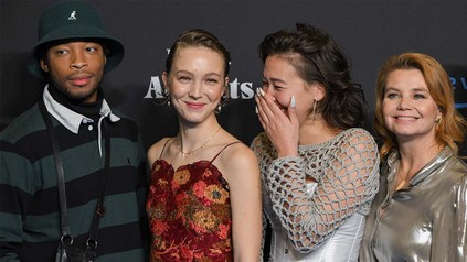 Dimitri Abold, Magdalena Laubisch, Malaya Stern Takeda und Annette Frier bei der Premierenfeier von "Love Addicts".